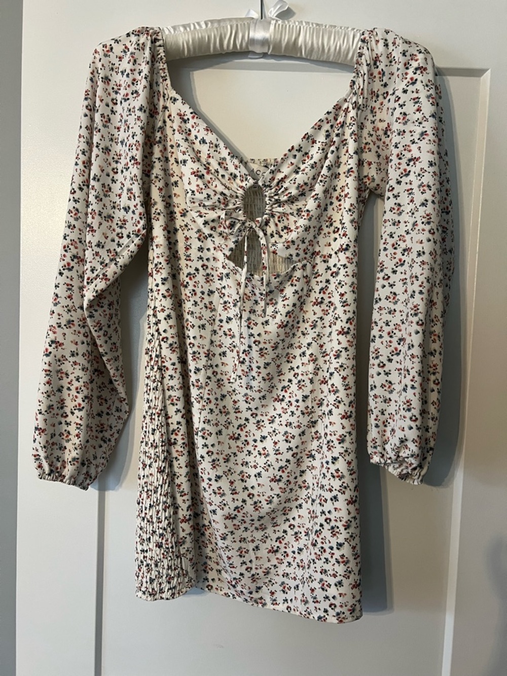 Floral Tie-Front Mini Dress